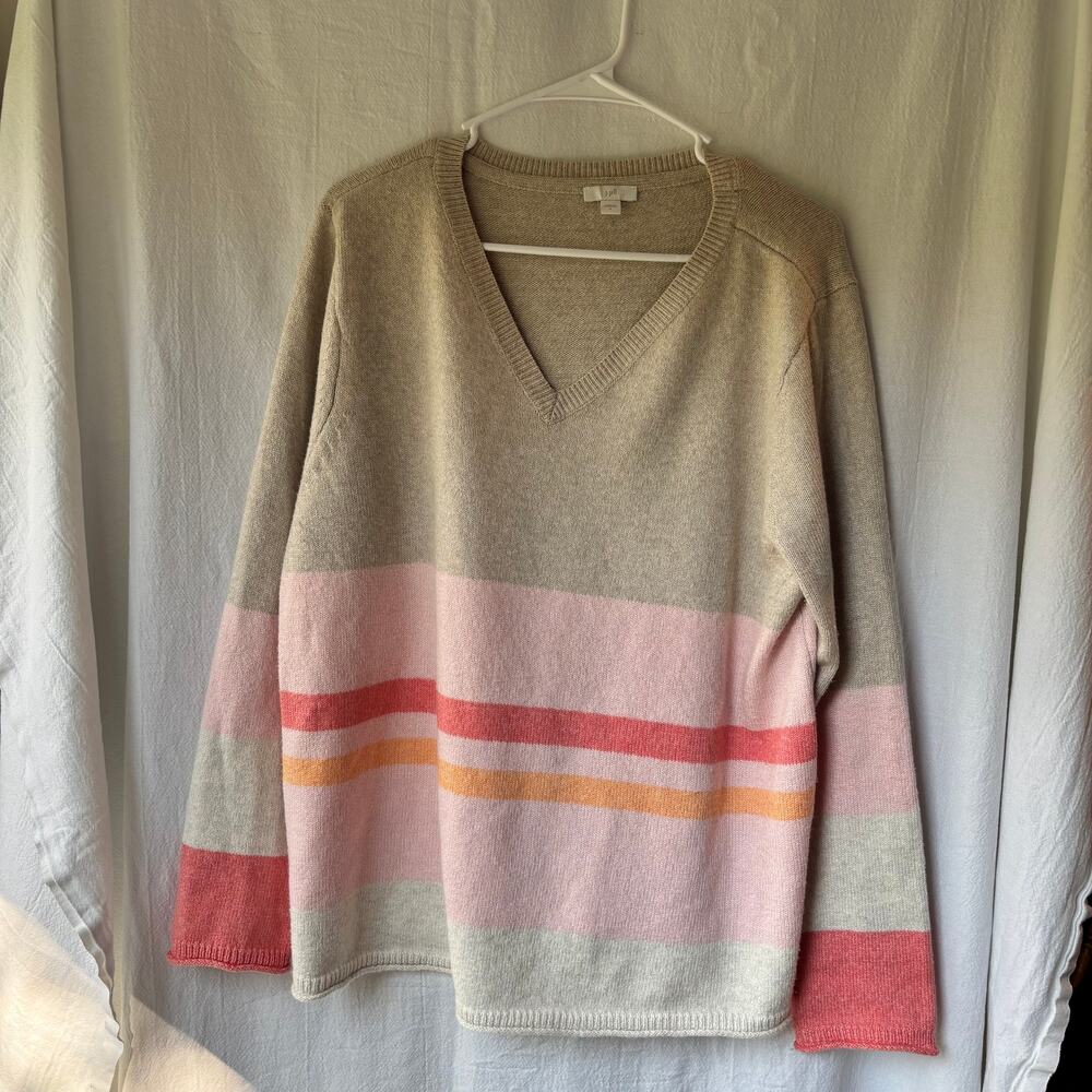 JJill mixed striped sweater size L